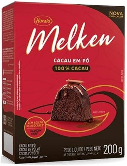 Cacau Em Pó 100% Melken 200G Harald