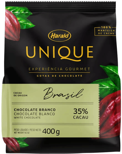 Chocolate Em Gotas Branco 35% Unique 400G Harald