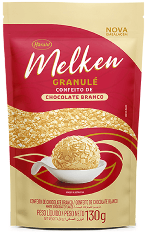 Chocolate Granulado Melken Granule Branco 130G Harald