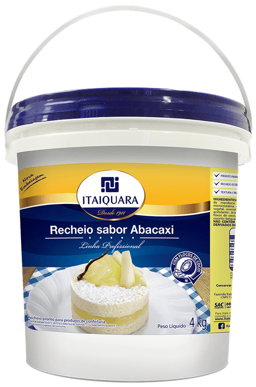 Recheio Abacaxi Com Polpa De Fruta 4Kg Itaiquara