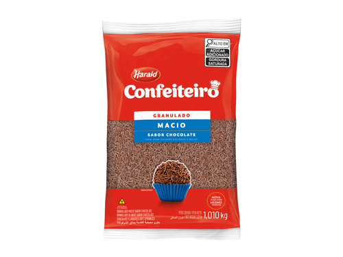 Granulado Macio Sabor Chocolate Confeiteiro 1,010Kg  Harald