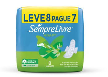 Absorvente Sempre Livre Especial Suave C/ Abas C/ 8 Unidades