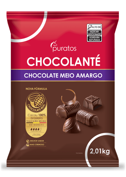 Chocolate Meio Amargo Moeda Chocolanté 2,01Kg Puratos