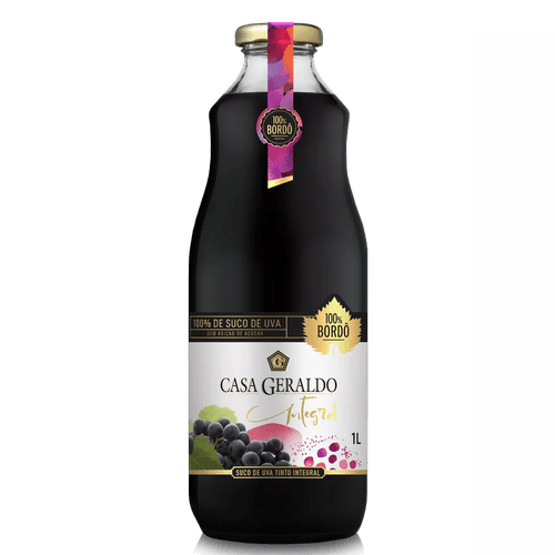Suco De Uva Tinto Bordô Integral 1L Casa Geraldo
