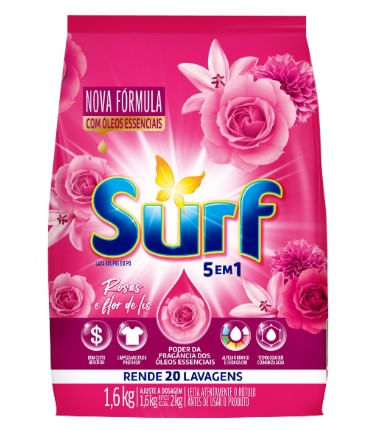 Sabão Em Pó Rosas E Flor De Lis 1,6Kg Surf