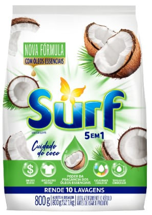 Sabão Em Pó Cuidado Do Coco 800G Surf