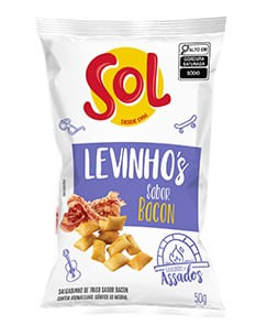 Biscoito Sol Levinhos Bacon 50G J.Macedo