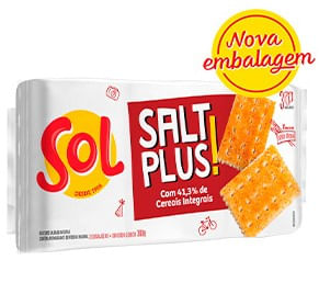Biscoito Sol Salt Plus Integral  360G J.Macedo