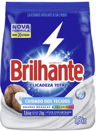 Sabão Em Pó Delicadeza Total 1,600Kg Brilhante
