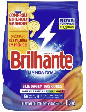 Sabão Em Pó Limpeza Total 1,6Kg Brilhante