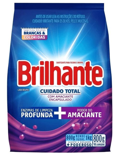 Sabão Em Pó Cuidado Total 800G Brilhante