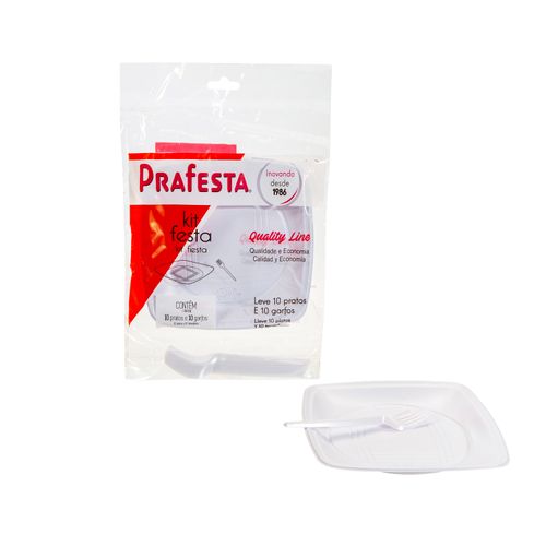 Kit Sobremesa Q Line Branco 10Un Prafesta