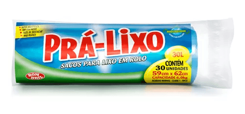 Saco De Lixo Rolo 30L Pra Lixo