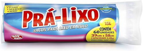 Saco De Lixo Rolo 15L Pra Lixo