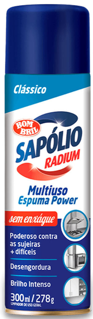 Limpador Espuma Ativa Clássico 300Ml Sapolio Radium