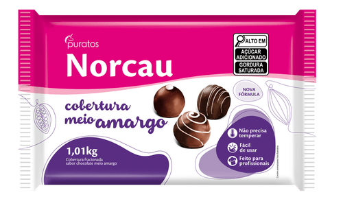 Cobertura Premium Meio Amargo Barra Norcau 1,01Kg Puratos