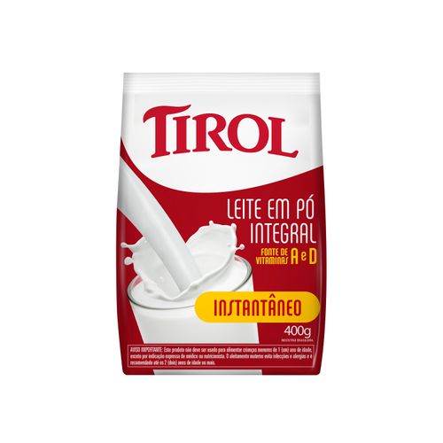 Leite Em Pó Integral Instantâneo 400G Tirol