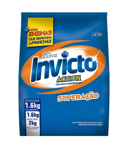 Lava Roupas Em Pó Superação 1,6Kg Sachê Invicto