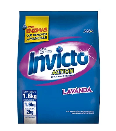 Lava Roupas Em Pó Lavanda 1,6Kg Sachê Invicto