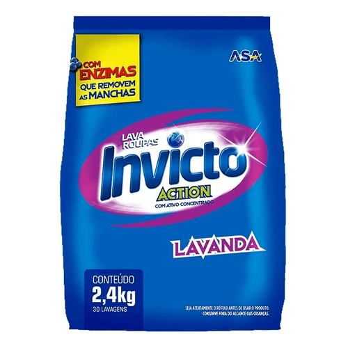 Lava Roupas Em Pó Lavanda 2,4Kg Sachê Invicto