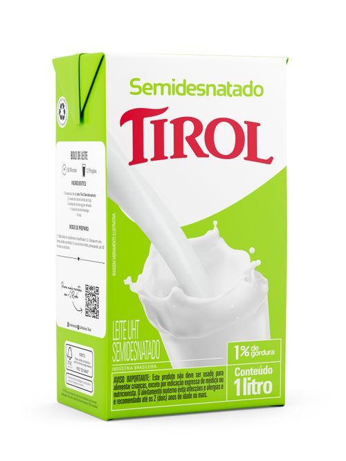 Leite Uht Semidesnatado 1L Tirol