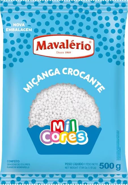 Confeito Miçanga Branco Nº0 Mil Cores 500G Mavalerio